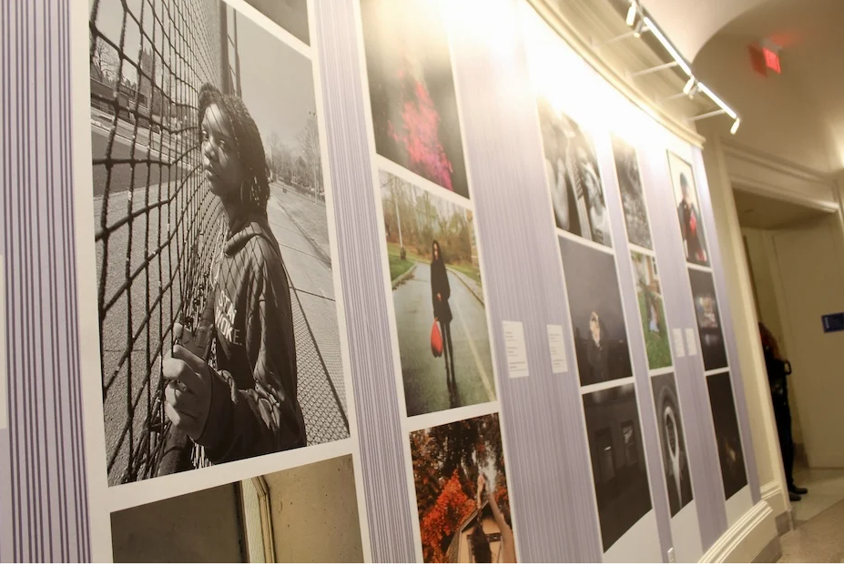 Photography on wall.