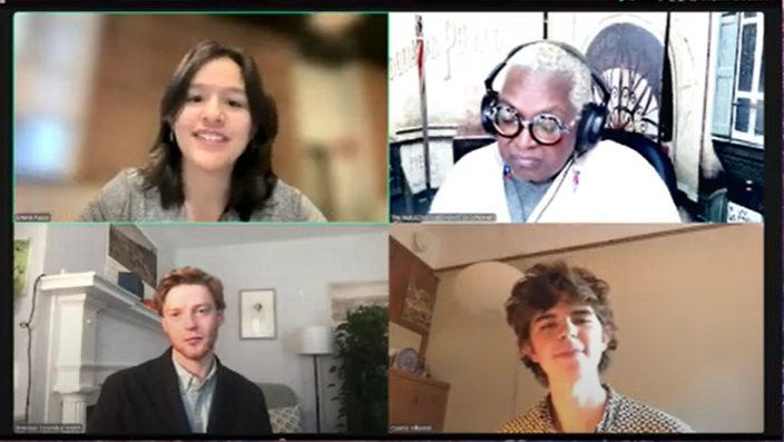 Screenshot of three students appearing on Babz show.