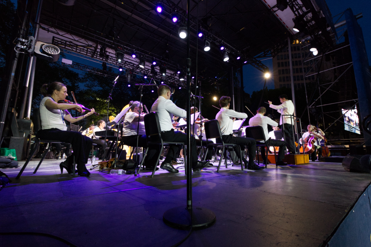 Orchestra performing