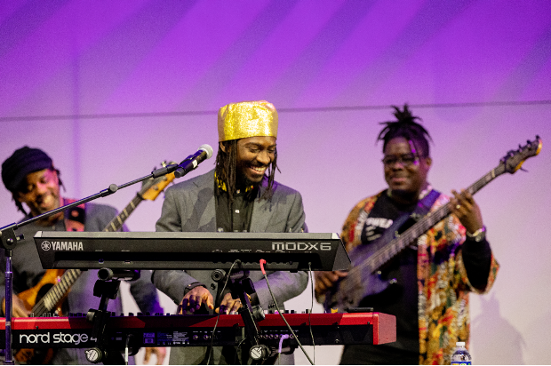People playing instruments.