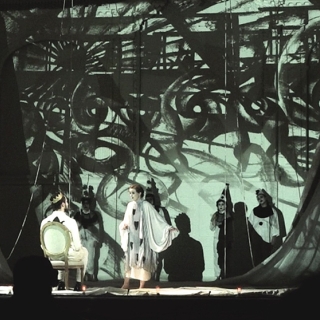 Projection design for the opera Pagliacci by Camilla Tassi