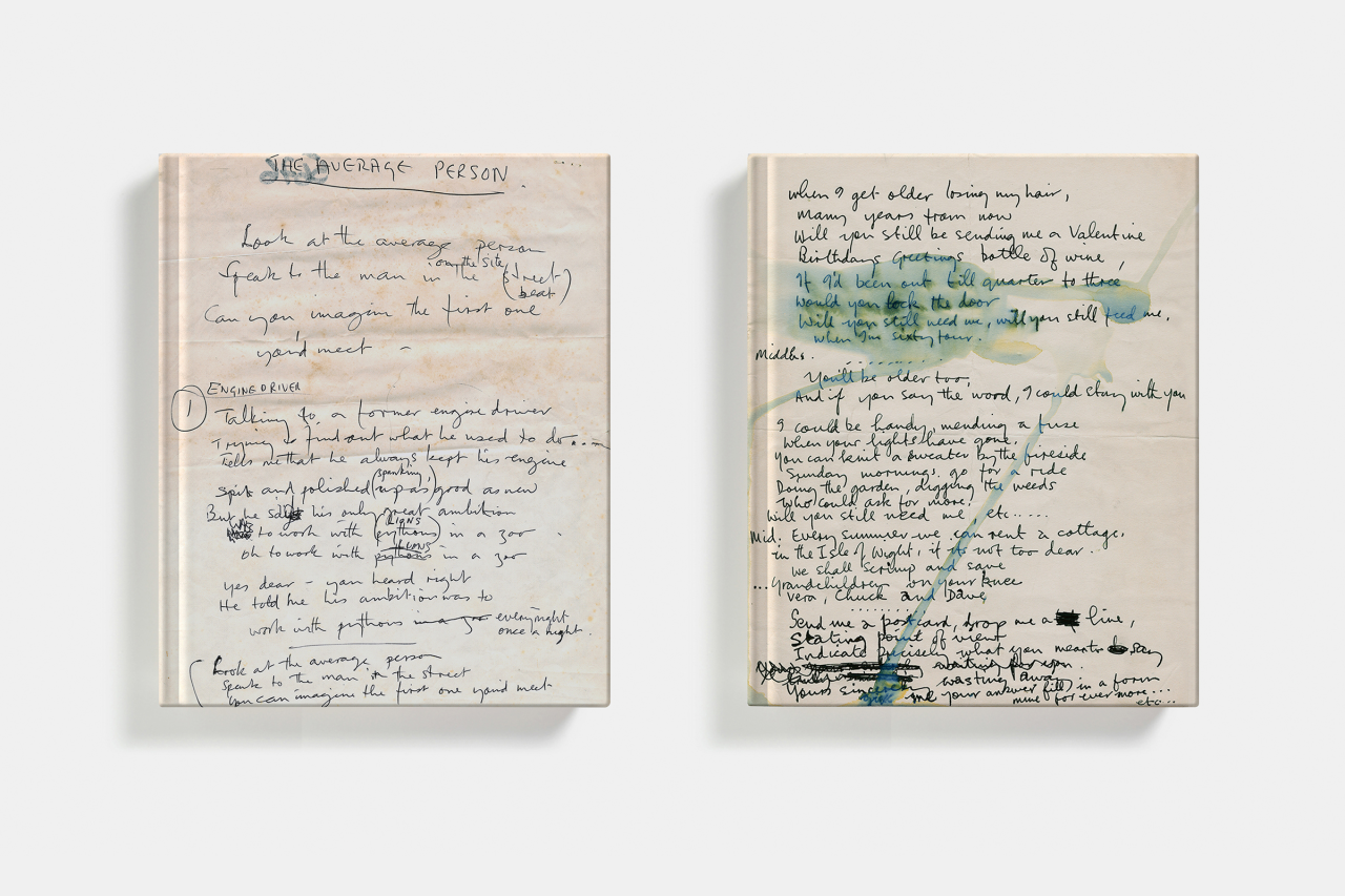 Paul McCartney's handwritten lyrics to “Here, There and Everywhere