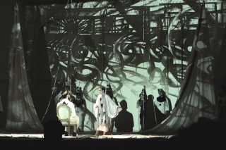 Projection design for the opera Pagliacci by Camilla Tassi