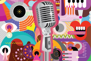 The Sweet Spot abstract image with retro microphone