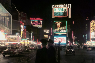 1950s New York Times Square at night