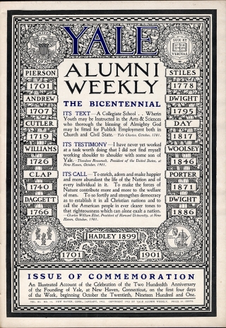 Historic Yale Alumni Weekly Cover