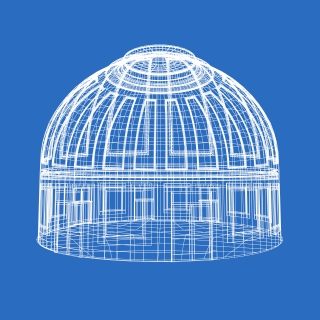 Wireframe Mockup of 3D Dome