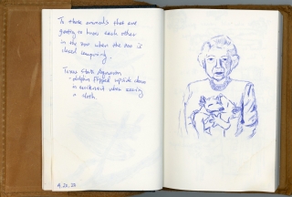 Photo of pages from handwritten sketch journal