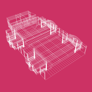 Wireframe mockup of The Underground in simulated 3D