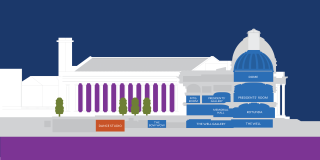 Cross section of Yale Schwarzman with Dance Studio highlighted in orange