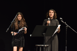 Two students performing at 2019 LatinXcellence Showcase