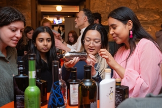 People enjoying olive oil 