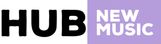 A logo with the text &quot;HUB NEW MUSIC&quot;