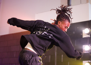 Dancer caught mid-spin.